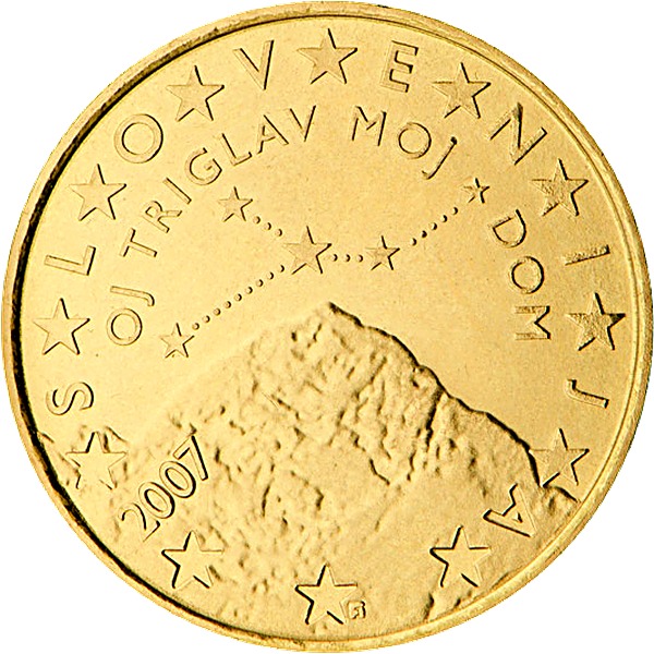Slovenian 50 Euro Cent 2007 obverse — Slovenia, 50 Euro Cent