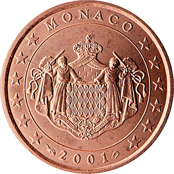 Monaco 5 Euro Cent 2001 obverse — Monaco, 5 Euro Cent