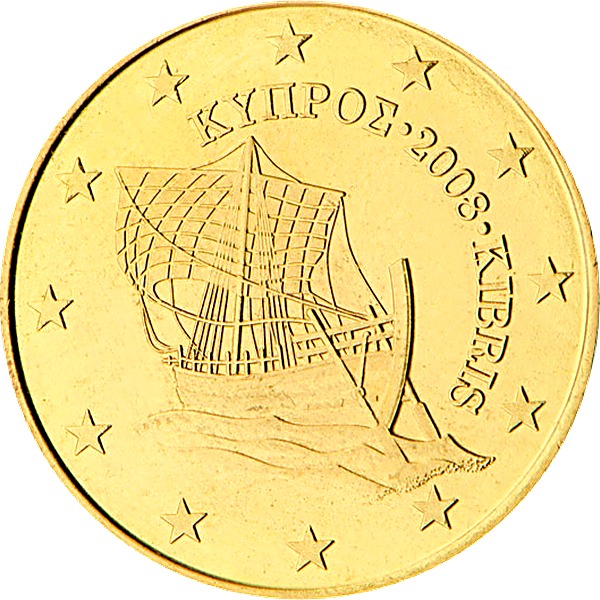 Cyprus 50 Euro Cent 2008 obverse — Cyprus, 50 Euro Cent