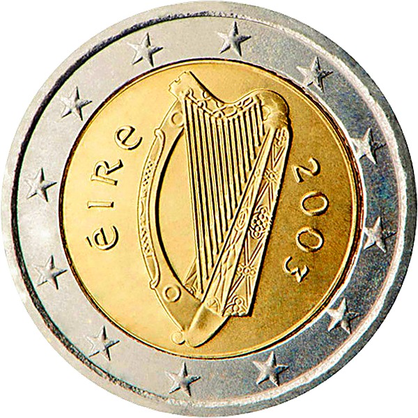 Irish 2 Euro 2002 obverse — Ireland, 2 Euro