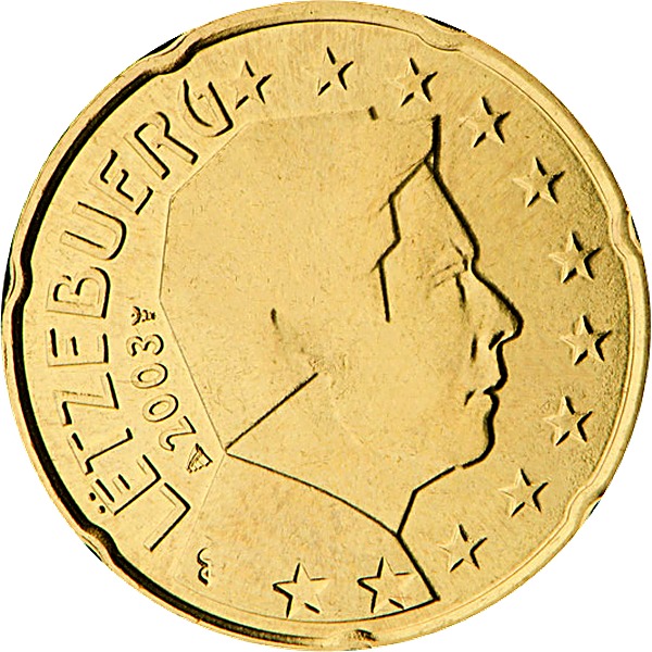 Luxembourg 20 Euro Cent 2002 obverse — Luxembourg, 20 Euro Cent
