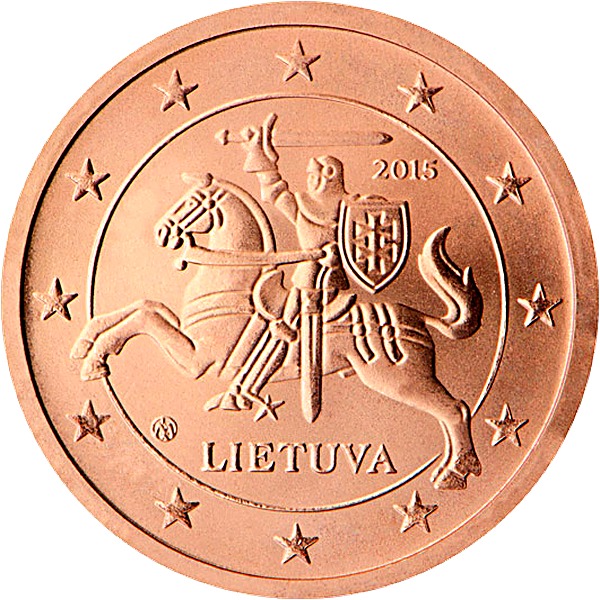 Lithuanian 2 Euro Cent 2015 obverse — Lithuania, 2 Euro Cent