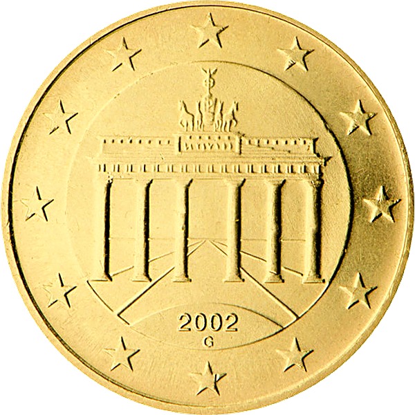 German 50 Euro Cent 2002 obverse — Germany, 50 Euro Cent
