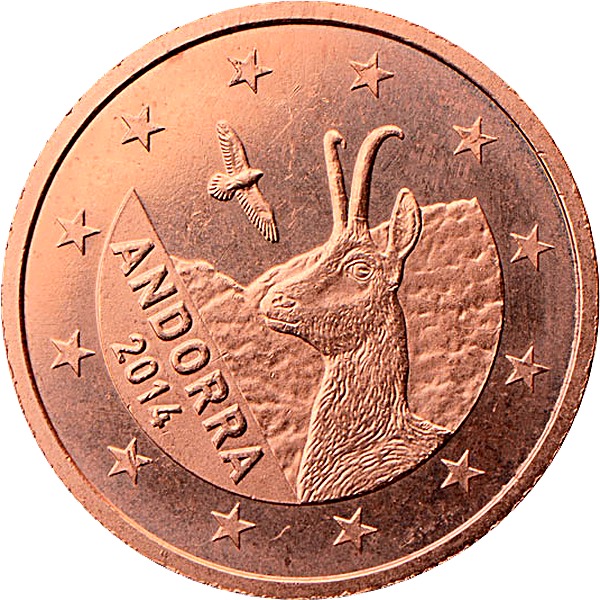 Andorran 5 Euro Cent 2014 obverse — Andorra, 5 Euro Cent