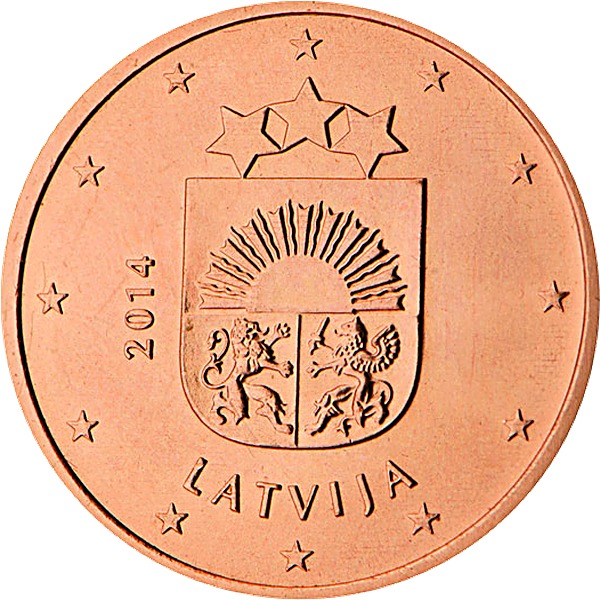 Latvian 5 Euro Cent 2014 obverse — Latvia, 5 Euro Cent