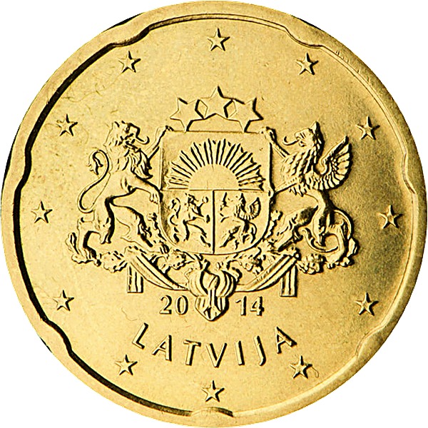 Latvian 20 Euro Cent 2014
