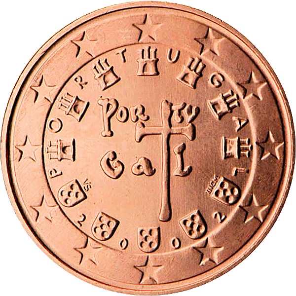 Portuguese 5 Euro Cent 2002 obverse — Portugal, 5 Euro Cent