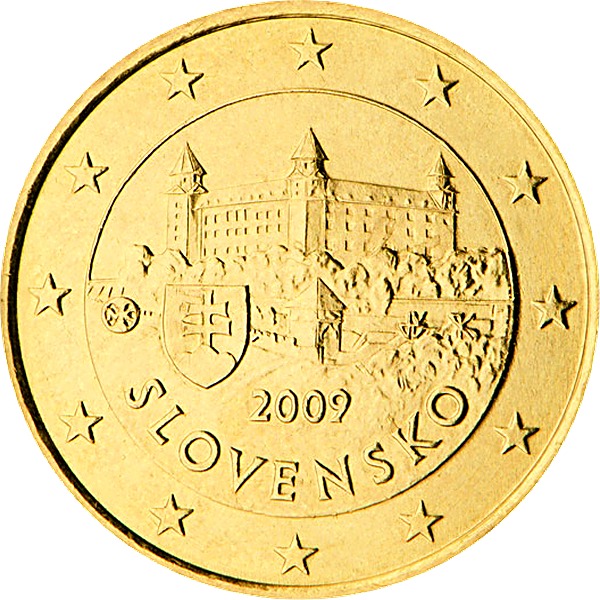 Slovak 50 Euro Cent 2009 obverse — Slovakia, 50 Euro Cent