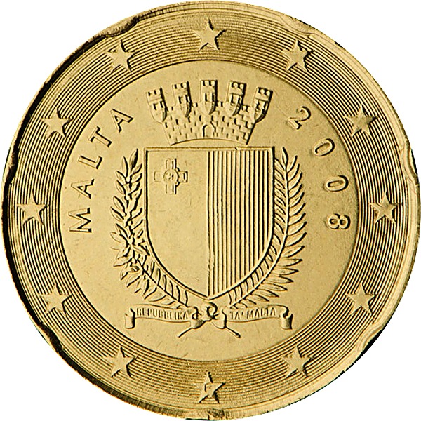 Malta 20 Euro Cent 2008 obverse — Malta, 20 Euro Cent
