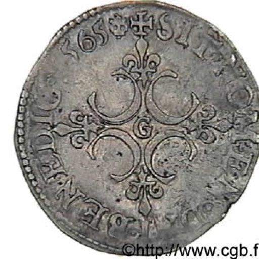 Douzain aux Croissants de Charles IX 1565 reverse — France
