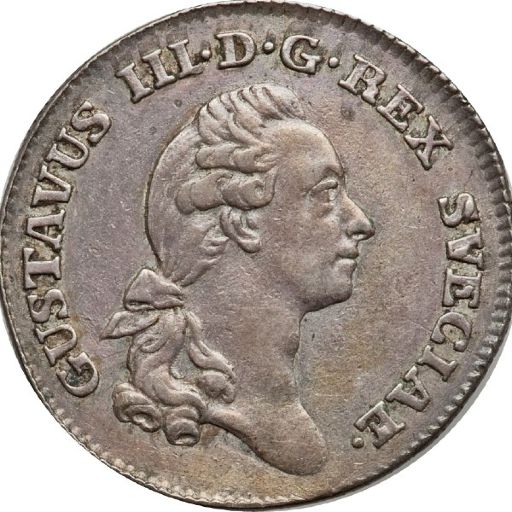 Swedish 1/6 Riksdaler - Gustav III 1778