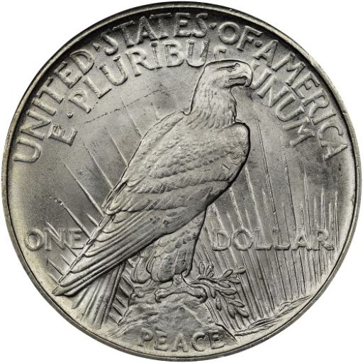 Peace Silver Dollar - High Relief 1921 reverse — United States