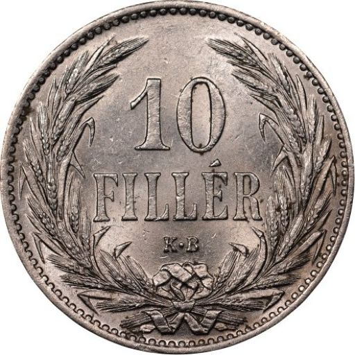 Hungary 10 Fillér 1908 reverse — Hungary (Austro-Hungarian Empire)