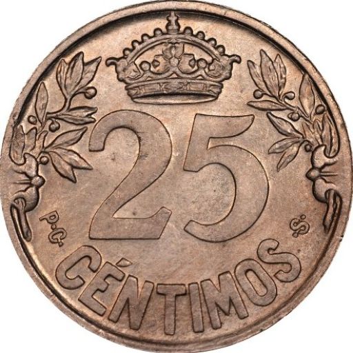 Spain 25 Céntimos 1925 reverse — Spain