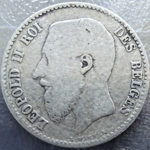 Belgian 1 Franc - Leopold II 1866