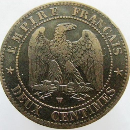 French Second Empire 2 Centimes - Napoleon III 1854 reverse — France